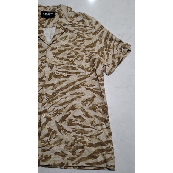 Royalty By MALUMA Desert Camoflauge Tan Rayon Linen Blend Heavyweight NWOT - Picture 5 of 12
